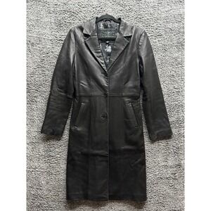 Miss Top Gun All Leather‎ Long Coat Size M